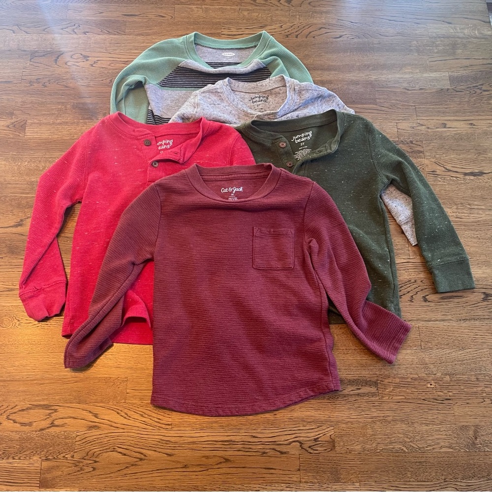 Bundle of 5 waffle shirts sz 3T